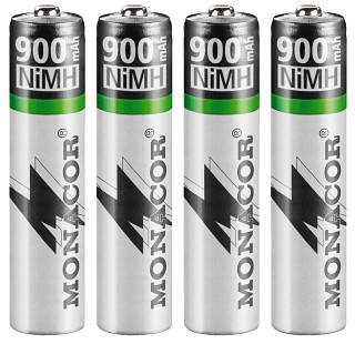 Bateras recargables y bateras, Bateras recargables NiMH, tipo AAA, conjunto de 4 NIMH-900R/4