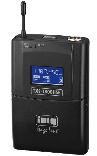 Microfoni senza fili: Trasmettitore e ricevitore, Trasmettitore tascabile a multifrequenza, 1,8 GHz TXS-1800HSE