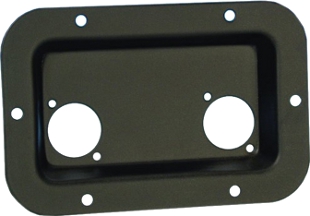 Einbauschalen, Adam Hall Hardware, Artikelnummer: 8708BLK - Einbauschale schwarz für 2 XLR oder Speakon Buchsen