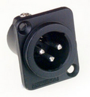 AC 3-Pin XLR Connectors, Amphenol AC3MDZB - XLR 3-pin male universal socket, black