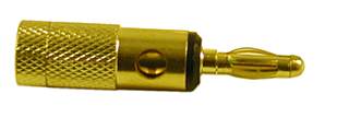 Plugs, Gold plated banana plug BS10 for wire up to 10 mm²