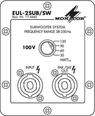 Passive PA speakers: Subwoofers, Subwoofer in 100V line technique EUL-2SUB/SW