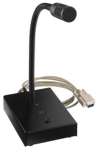 Voice alarm, PA desktop microphone (push-to-talk) MEVAC-1PTT