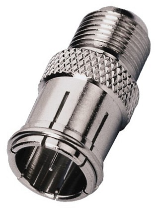 Plugs and inline jacks: F-standard, Adapter F screw jack/F slide-on plug FCH-17