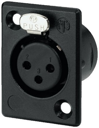 Plugs and inline jacks: XLR, NEUTRIK XLR panel connectors, 3 poles NC-3FP1B