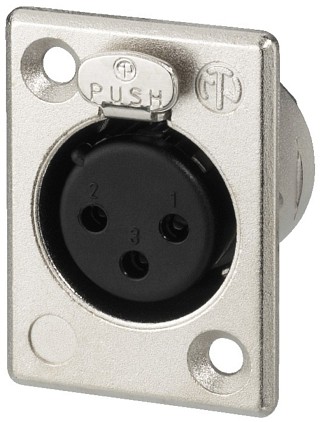 Plugs and inline jacks: XLR, NEUTRIK XLR panel connectors, 3 poles NC-3FP1