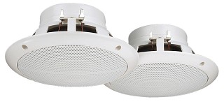 Wall and ceiling speakers: Low-impedance / 100 V, Pair of flush-mount speakers CRB-165/WS