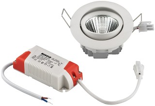 Zubehör Lichttechnik, LED-Einbaustrahler, rund und gewölbt, 5 W LDSC-755W/WWS