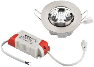 Zubehör Lichttechnik, LED-Einbaustrahler, rund und flach, 5 W LDSR-755C/WWS