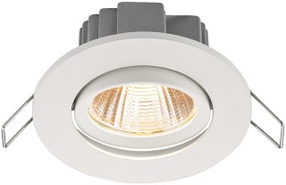 Zubehör Lichttechnik, LED-Einbaustrahler, rund und flach, 5 W LDSR-755W/WWS