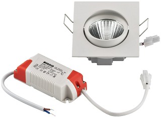 Zubehör Lichttechnik, LED-Einbaustrahler, eckig, 5 W LDSQ-755W/WWS