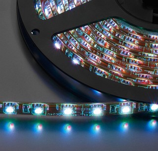 Zubehör Lichttechnik, Flexible LED-Streifen, 24V Gleichstrom , feuchtigkeitsgeschützte Version mit hoher Lichtstärke LEDS-5MPL/RGB